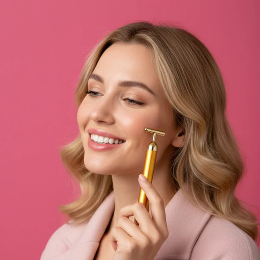 24K Gold Energy Beauty Bar Electric Facial Massage Roller