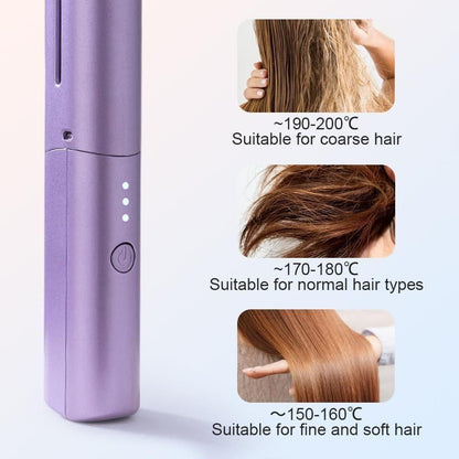 StraightEase Heat Styler Cordless Rechargeable Mini Adjustable Hair Straightener Hot Comb